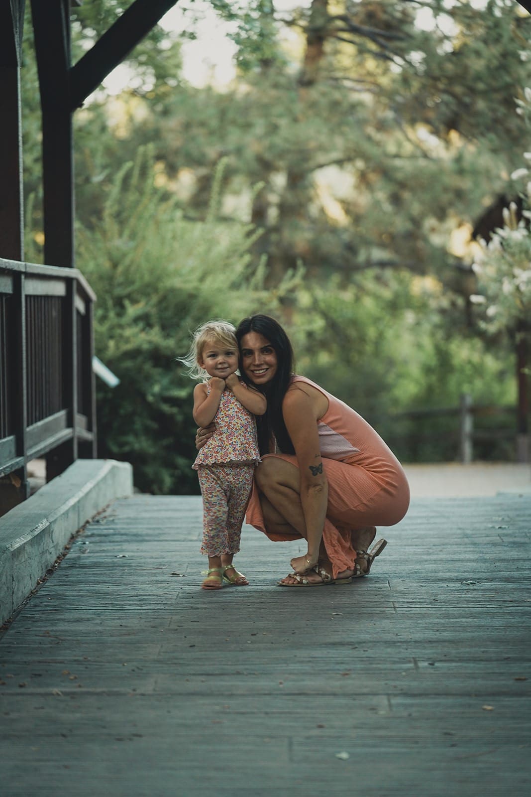 Mother Daughter photo on bridge